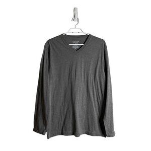 Nordstrom Men's Shop Gray V-Neck Long Sleeve T-Shirt